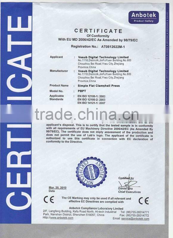 Flat Sublimation T shirt Heat Transfer Machine