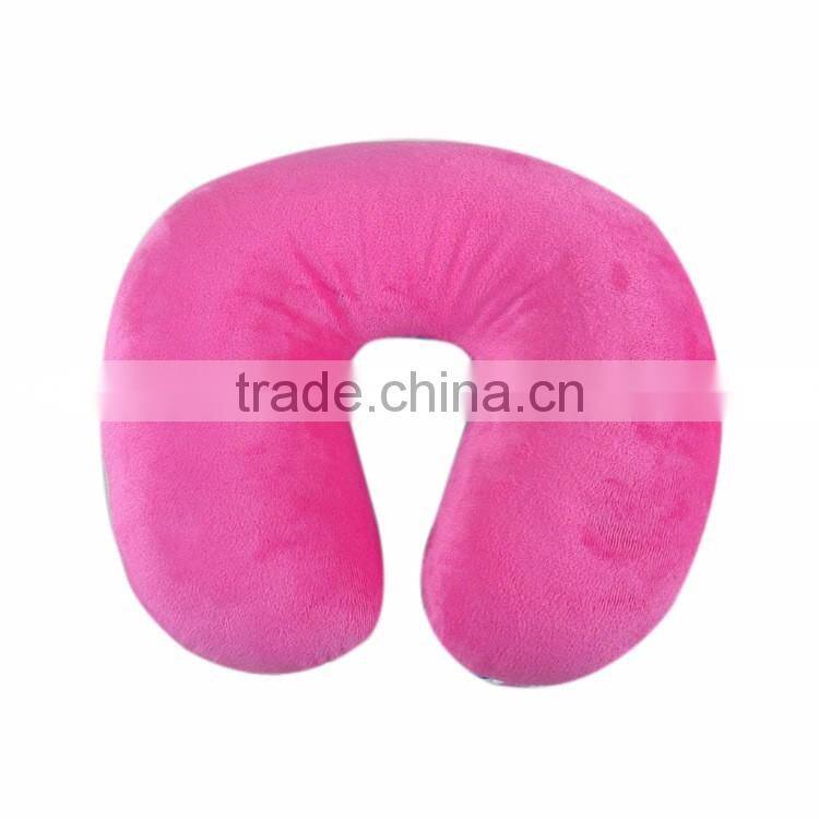 Hot Sale Sewing Stuffed Cotton Red Smiley U Shape Pillow