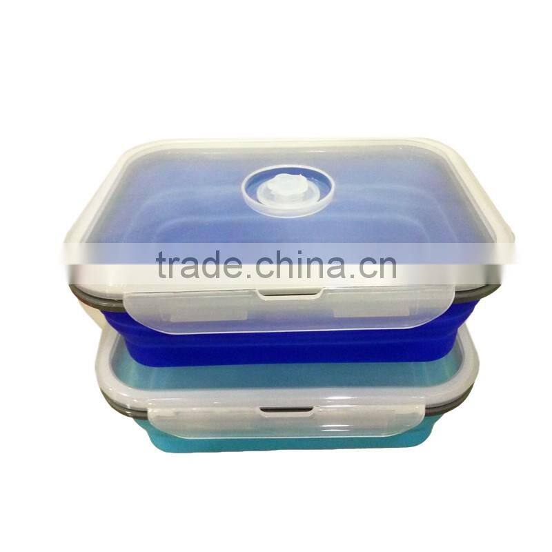 Square shaped silicone food container