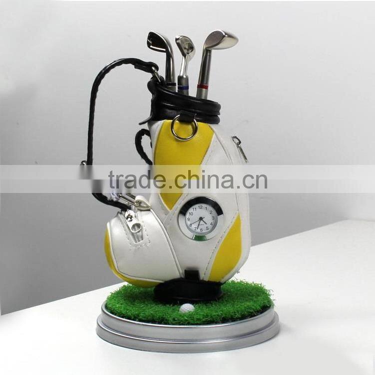 Creative small gifts Desktop clock Table decorations Golf Art Pen case
