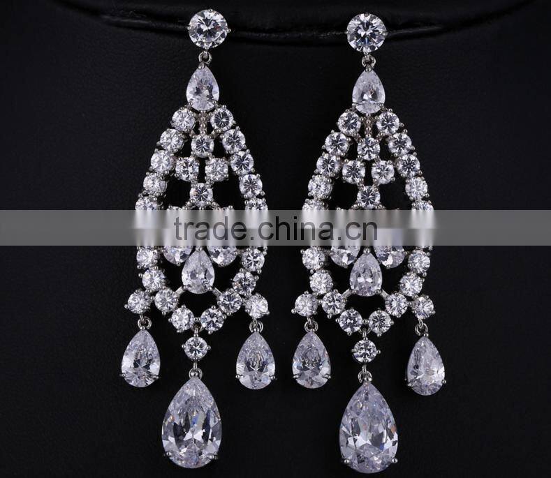 Wholesale Stock Small Order Fashion Women Long Style Tassels Zircon Earrings