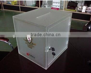 high clear acrylic donation box/ custom design acrylic suggestion box/2015 modern acrylic mial box made in China low price