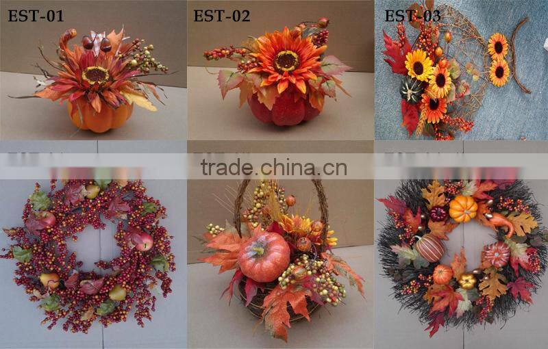 artificial plastic fall autumn colorful decorative Christmas decoration pumkin garland