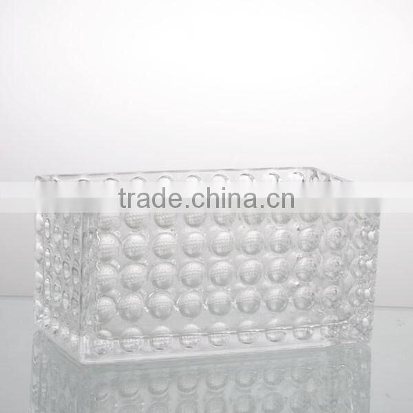 25cm/20cm length clear hande made home decor sqnare vase