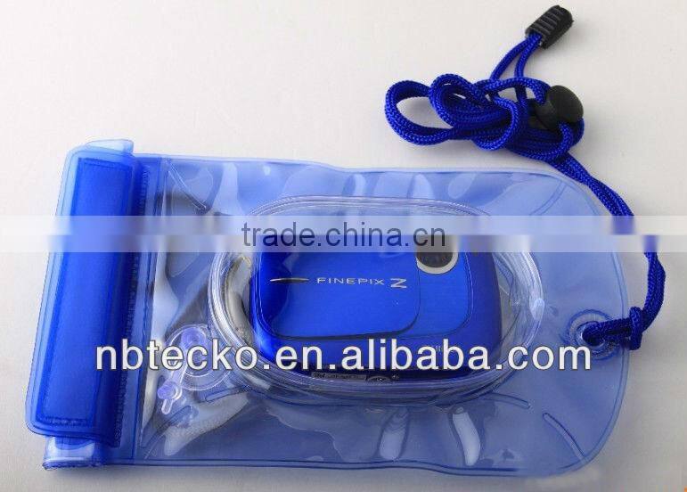 Transparent PVC waterproof lanyard pouch for camera or cell phone