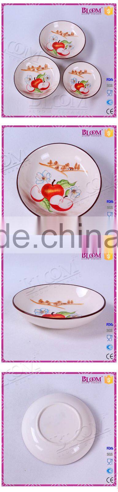 custom ceramic round home decoration dry fruit tray