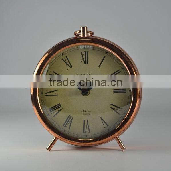 2016 Hot Selling Classical Antique Metal Desk Clock