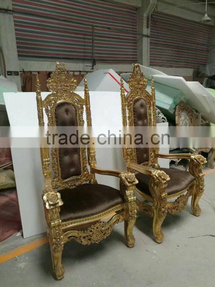 Hot Sales PU Leather throne chairs wedding decoration For Bride and Groom