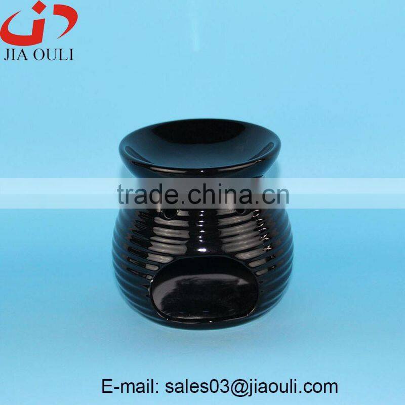 wholesale aroma burner black and white ceramic oil warmers, incense holder