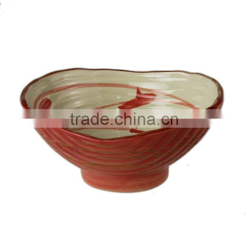 5"handprinting sea shell shape customized ceramic bowls
