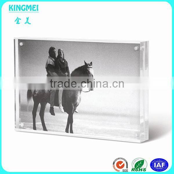 KM-CP42 wholesale nice crystal photo block lucite in frame acrylic photo frame with magnet,plexiglass photo frames 4x6