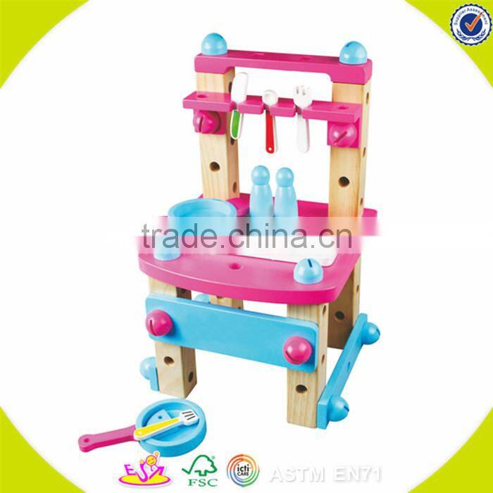 wholesale educational kids wooden assemble tools box toy brain training children wooden assemble tools box toy W03D018