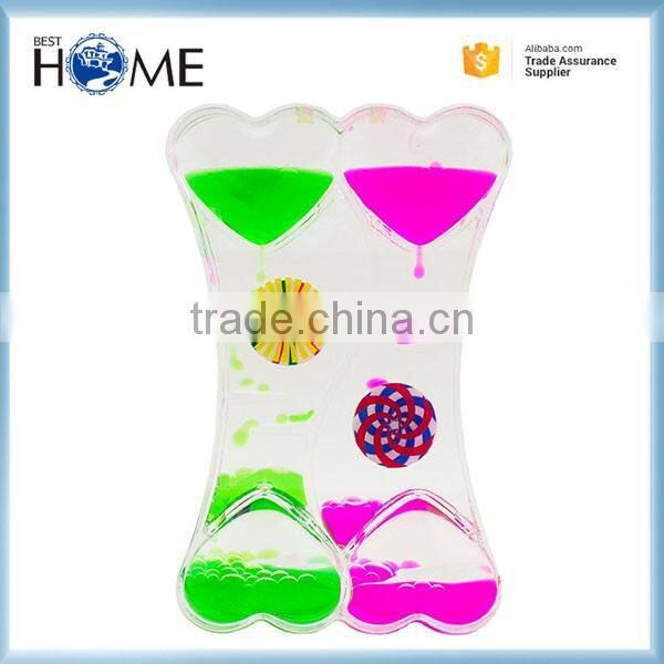 Liquid oil hourglass promotional gift items for students Magic Water Timers