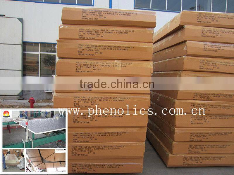 PIR foam / PU foam /Phenolic foam sandwich Air Duct board