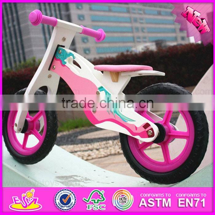 2016 high quality pink baby wooden toy bike W16C126-M