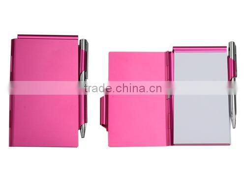 Hot sale Aluminum mini notebook with pen inside