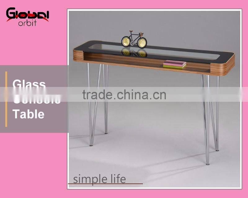 High Quality Living Room French Style Bentwood Glass Console Table