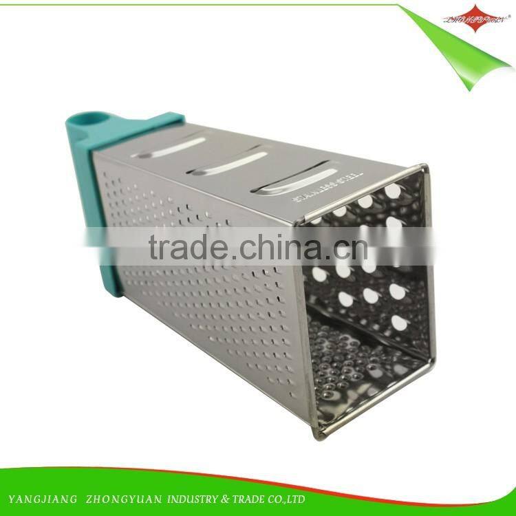 ZY-N5032 hot sale 4 side plastic handle stainless steel kitchen tool multi grater