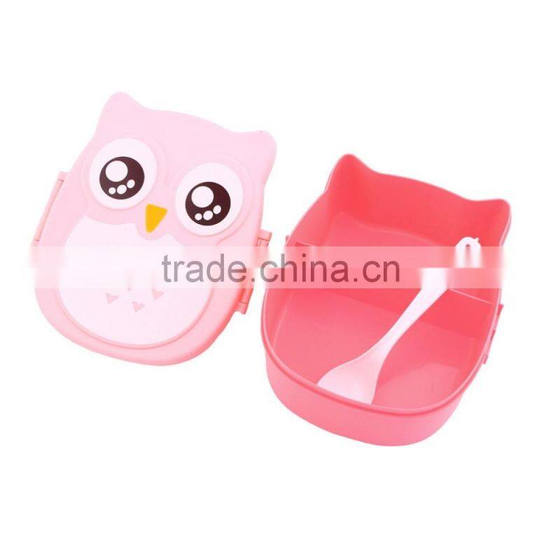 1050ml Cartoon Owl Lunch Box Food Fruit Storage Container Portable Bento Box Food-safe Food Picnic Container for Children Gifts