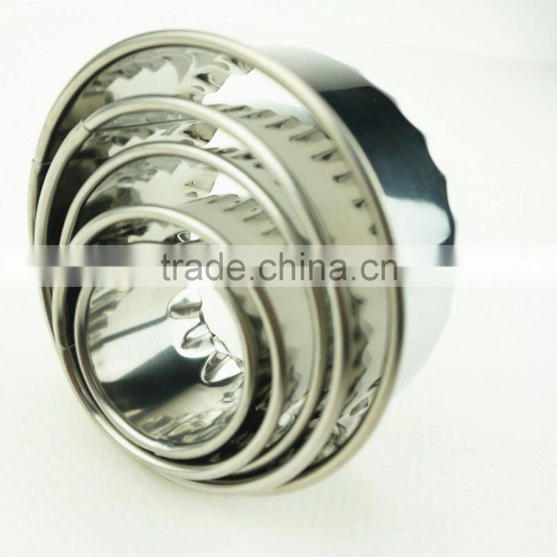 47099 5 pcs round shape stainless steel cookie cutter set