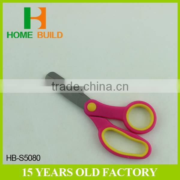 Factory price HB-S5080 5" big satin polished blades PP TPR handle children scissors