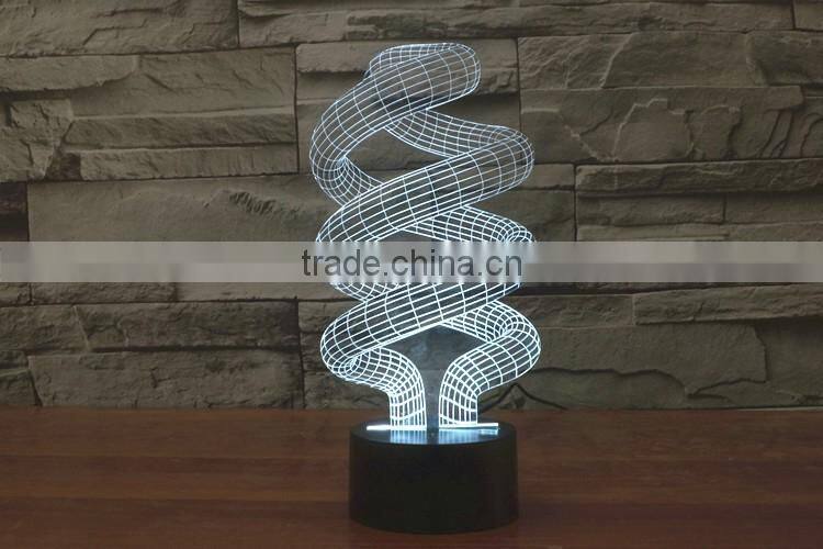 2016 best seller lovely amazing visual illusion light touch panel 3D lamp for Christmas decoration