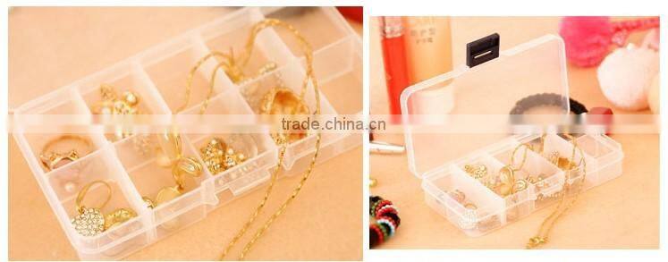Cheap oem plastic 10 compartment jewelry storage box