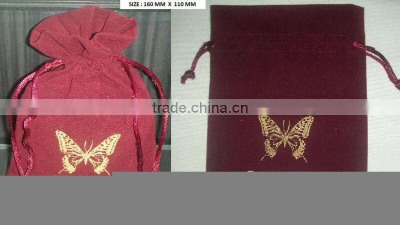 Promotional velvet gift pouch with logo print