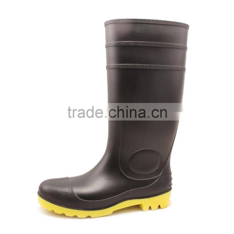 steel toe cap steel plate midsole protective PVC safety rain boots