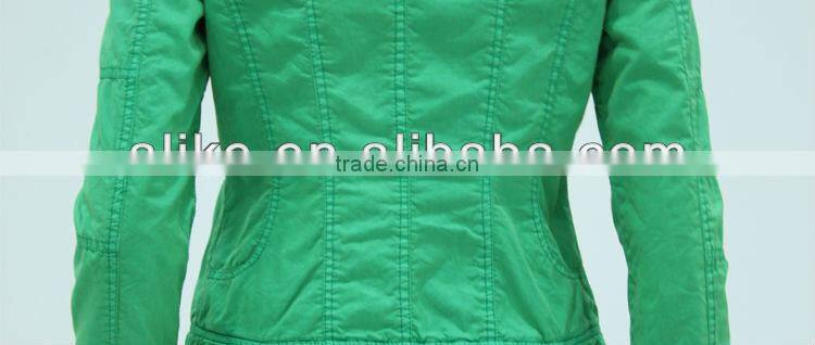alike green jacket short garment dye