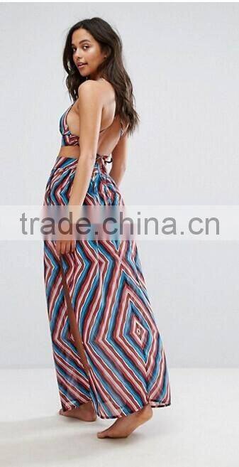 Fashionable Boohoo Maxi Beach Dress Set Crop top set