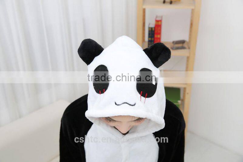 flannel cartoon adult animal jumpsuit animal pajamas jumpsuit panda design