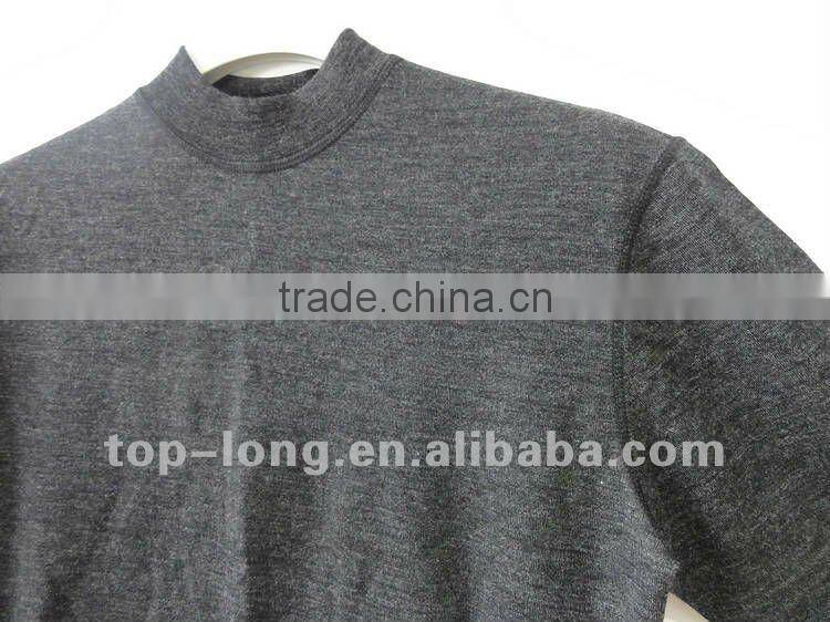 100% merino wool thermal underwear of women charcoal crew&pant long johns