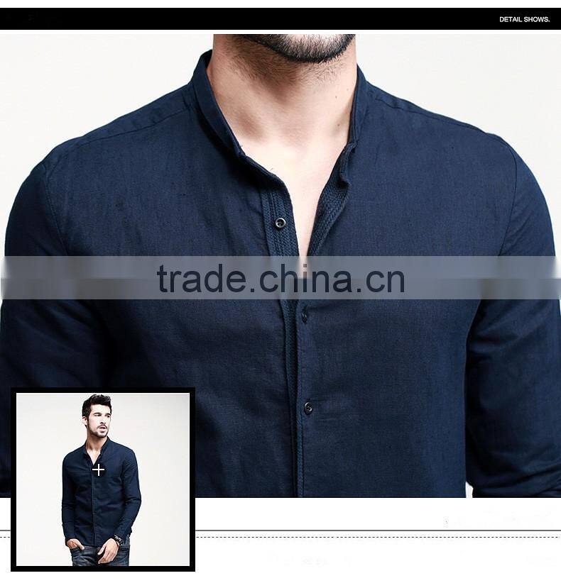 2015 Pure color autumn man united buiness men shirt