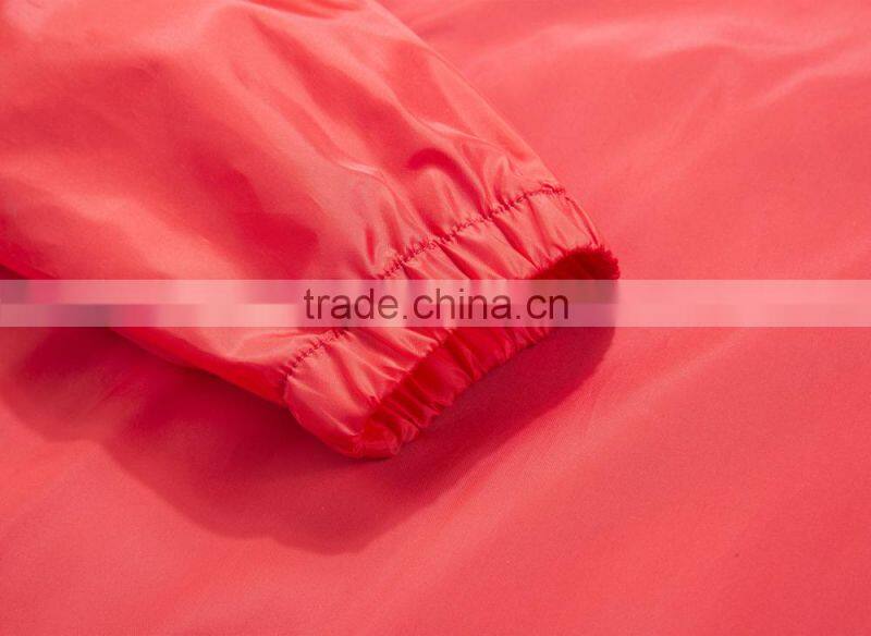 Factory Red Hoody Windproof Lady Coat rain coat