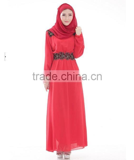 Ourself factory wholesale latest design long sleeve muslim evening dress