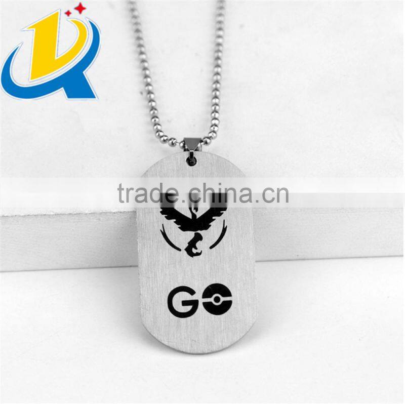 New design popular stainless steel pokemon go custom necklace