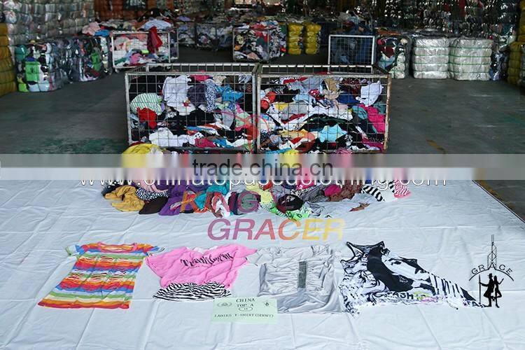 Wholesale Baled Sorted Ladies Short Sleeve T-shirt Used Clothing California style