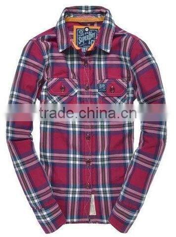100%COTTON YARN DYED CHECK LADIES SHIRT 2
