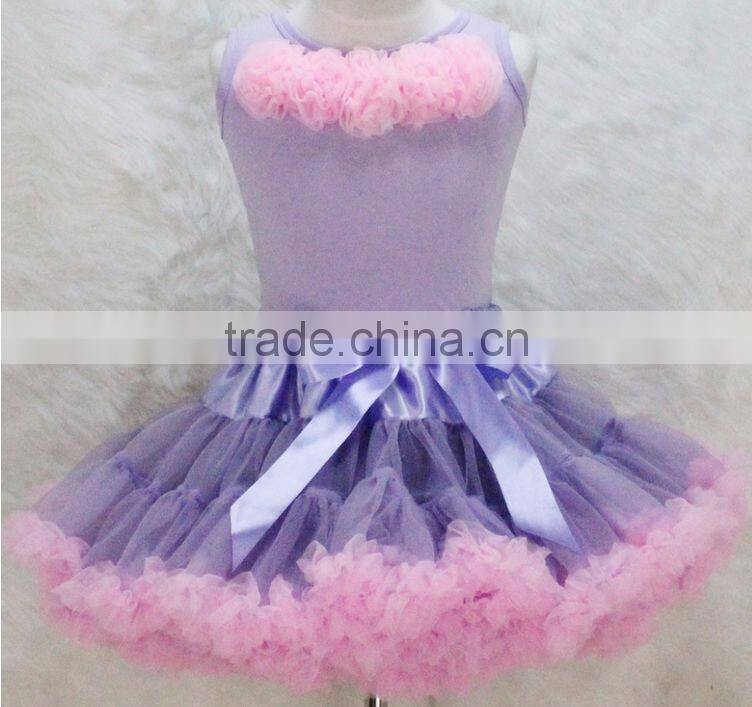 2017 Fashion Design baby girls super fluffy Pettiskirt Dress Set