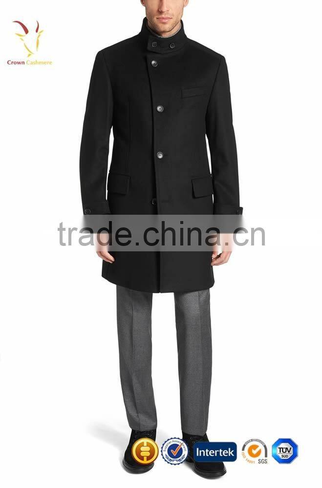 High Neck Men long Plus size winter wool coat,Wool Overcoats for men
