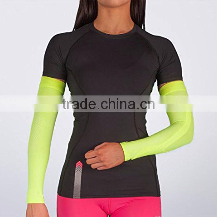 China made spandex Custom nylon compression sports cooling arm sleeves cover UV sun protection