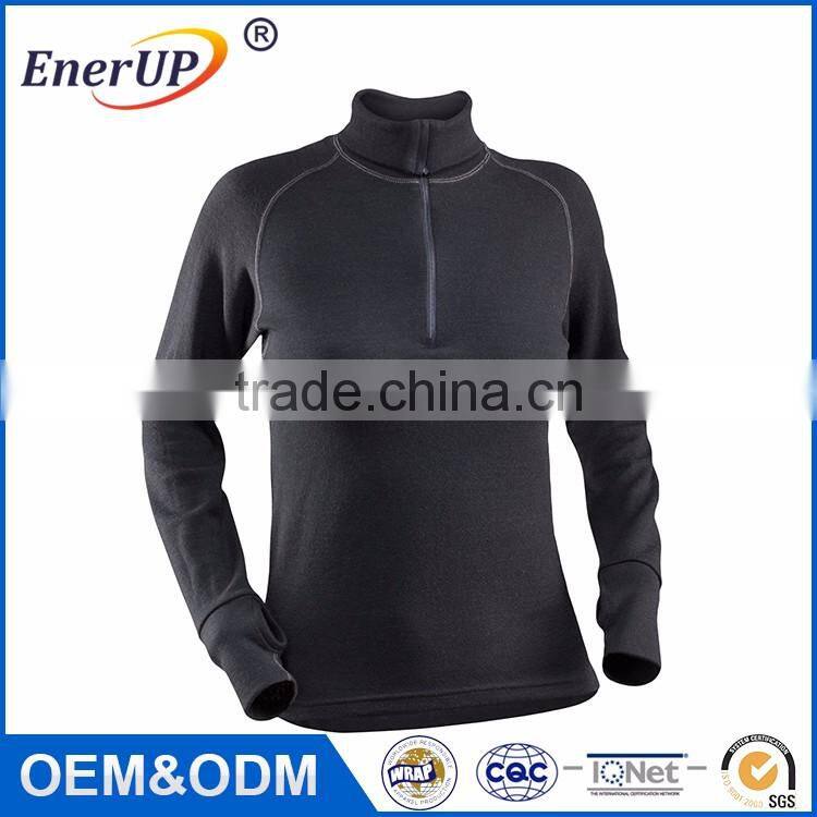 Sport Wear Merino Wool Thermal Wicking Antibacterial Apparel Woman Long Sleeve Gym T Shirt