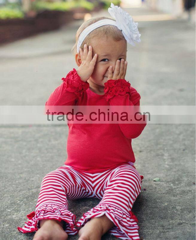 cute baby kids Long Sleeve Shirt and Petti Pants Outfits Girls Chevron Clothing Sets Baby Clothes Suit