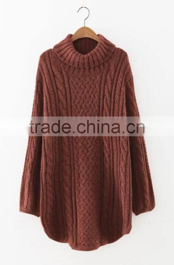 EY0887S ladies pullover knitted sweater, knit turtleneck sweater pattern pullover