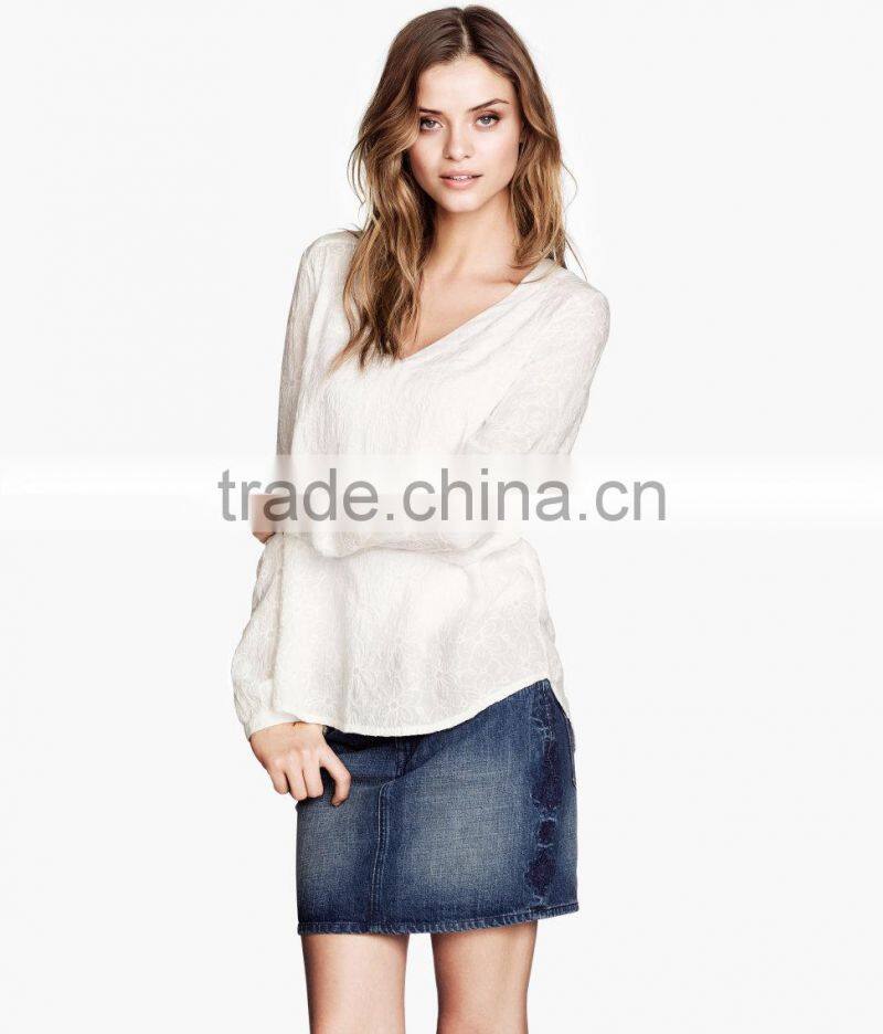 Ladies Long Sleeve V-Neck Blouse