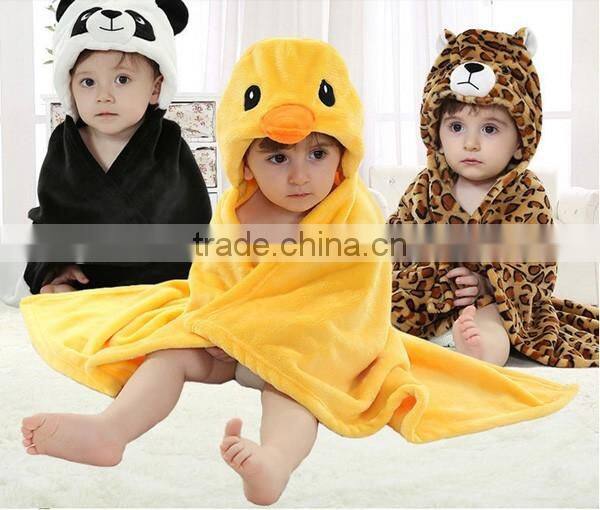 Warm cheap hood animal shark cute fleece baby bathrobe/baby hooded bath towel/cute