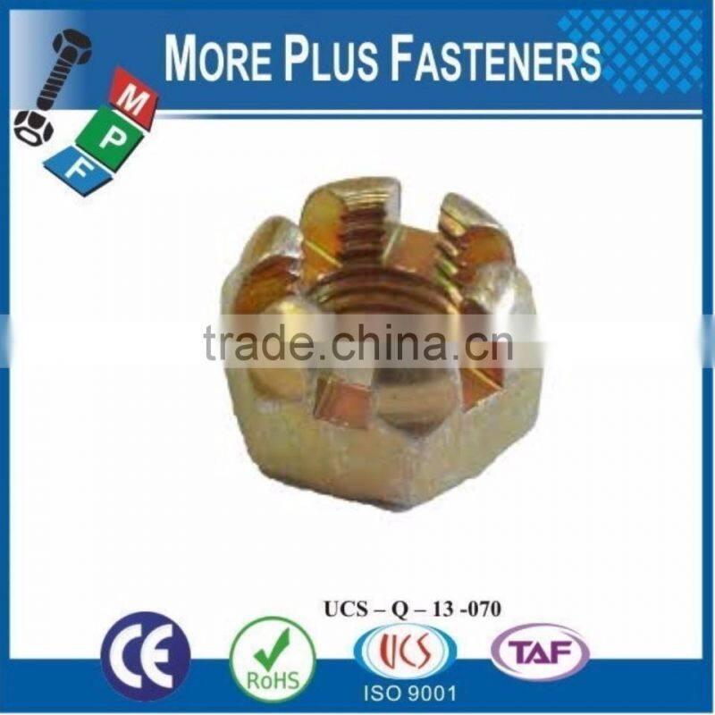 Made in Taiwan Fine Thread Stainless Steel Grizzly Claw Brass Fine Thread Zinc Castle Nut