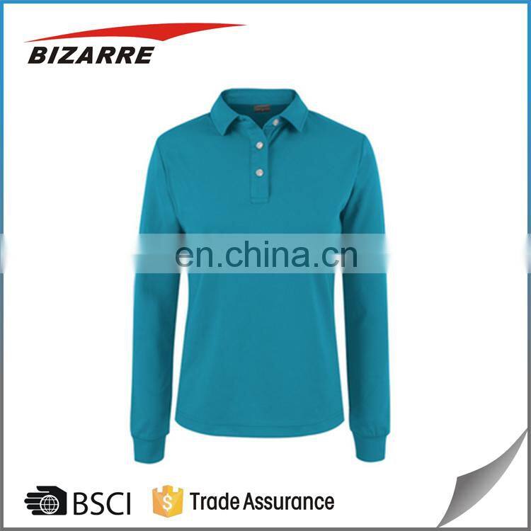 custom logos long sleeve cool dry polo shirts with great price