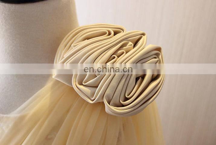 Champagne Vintage Tulle Toddler Dress Sequin Flower Girl Dress Wedding Sleeveless Princess Costume With Bow